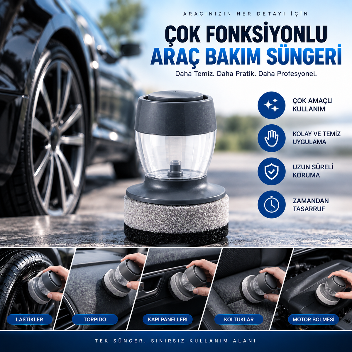 Çok Fonksiyonlu Araç Bakım Süngeri